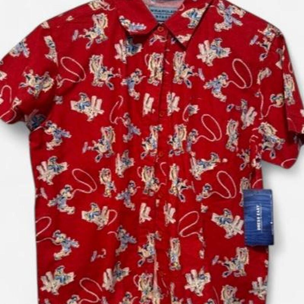 Nwt wrangler blues red cowboy button up top medium